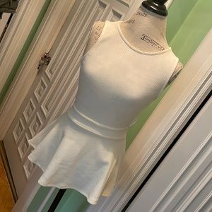 Material Girl White Openback Peplum Top